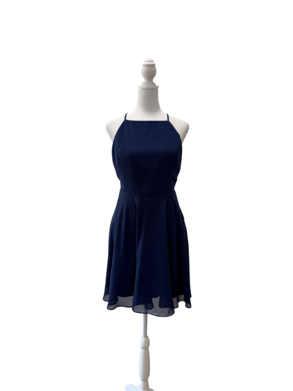 Lulus | Letter of Love Navy Blue Backless Skater Dress size large